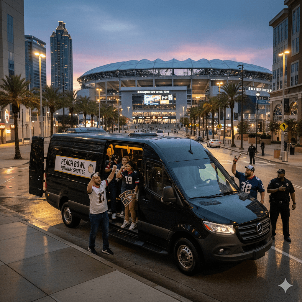 Peach Bowl 2026 limo service in Atlanta