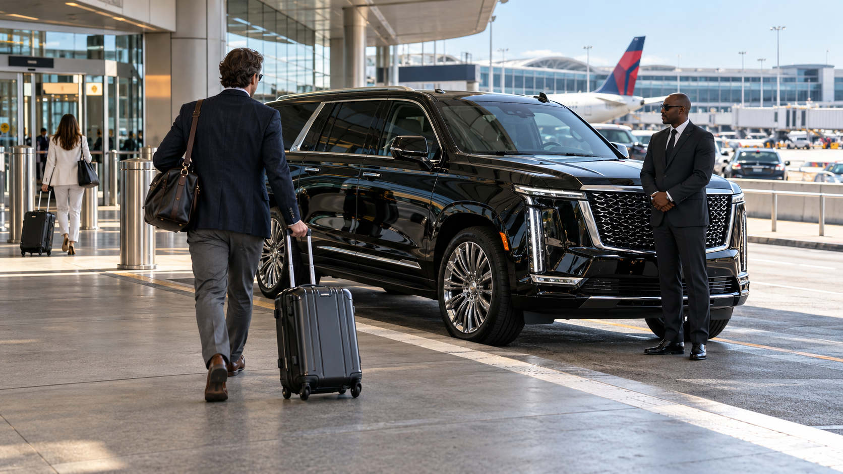 Atlanta airport car service guide showing premium black SUV pickup and drop-off travel at Hartsfield-Jackson ATL